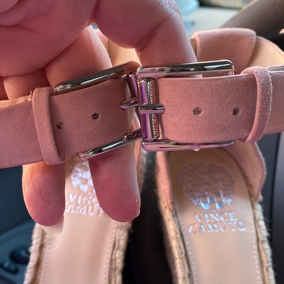 Vince Camuto Blush Pink Espadrilles Wedges 6M 36.5 Sandals Shoes NWOT - Picture 5 of 9